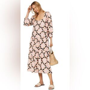 The Odells Lyla Linen Midi Dress Size Small